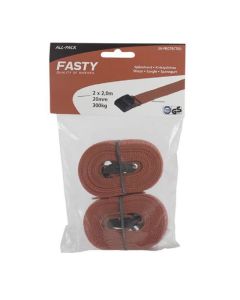 Fasty 157 Sjorbanden rood 20mm x 2,0m - 300kg - 2st