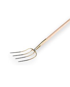 Offner Stalvork / Mestvork 4 tands brons met veerbus en knopsteel 135cm