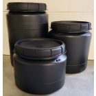 Wijdhalsvat/Opbergton/Voerton kunststof zwart 60L